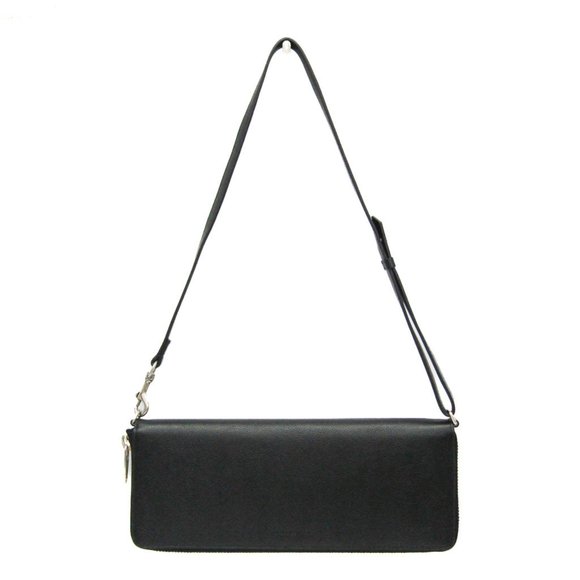 Balenciaga LEASH CLUTCH 658781 Women,Men Leather Shoulder Bag Black - Picture 1 of 10